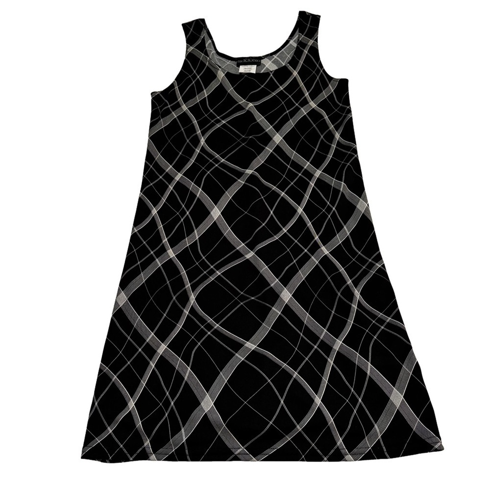 GAS.CO Black & White Abstract Dress with Black Sweater Shrug Set Size M NEW - Picture 15 of 15